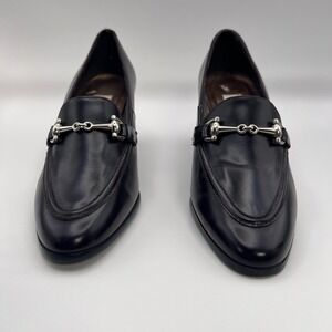 Westies Loafers Heels Brown Leather Silver Accents Classic Dress‎ Shoes 7.5